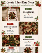 Crimson Poinsettia Bloom - Oversized Christmas Character Quilted Door Hanger Sewing Kit