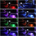 🌈64 Color Fiber Optic Car Ambient Light, No Wiring Cold Light Strip, Bluetooth APP Control Hidden Interior Atmosphere Decor Light for All Vehicles