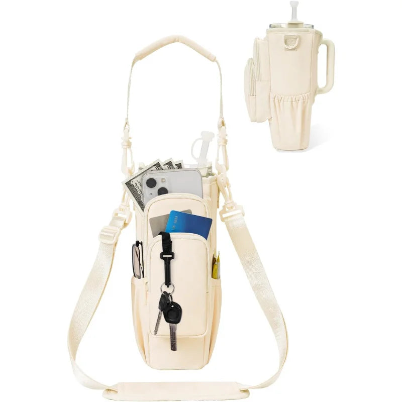 Stay Hydrated Anywhere – Insulated Crossbody Water Bottle Bag with Phone Pocket & Adjustable Strap