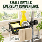 🚰 Faucet-Mounted Sink Caddy – Clear Your Counter, Keep Cleaning Tools Within Reach