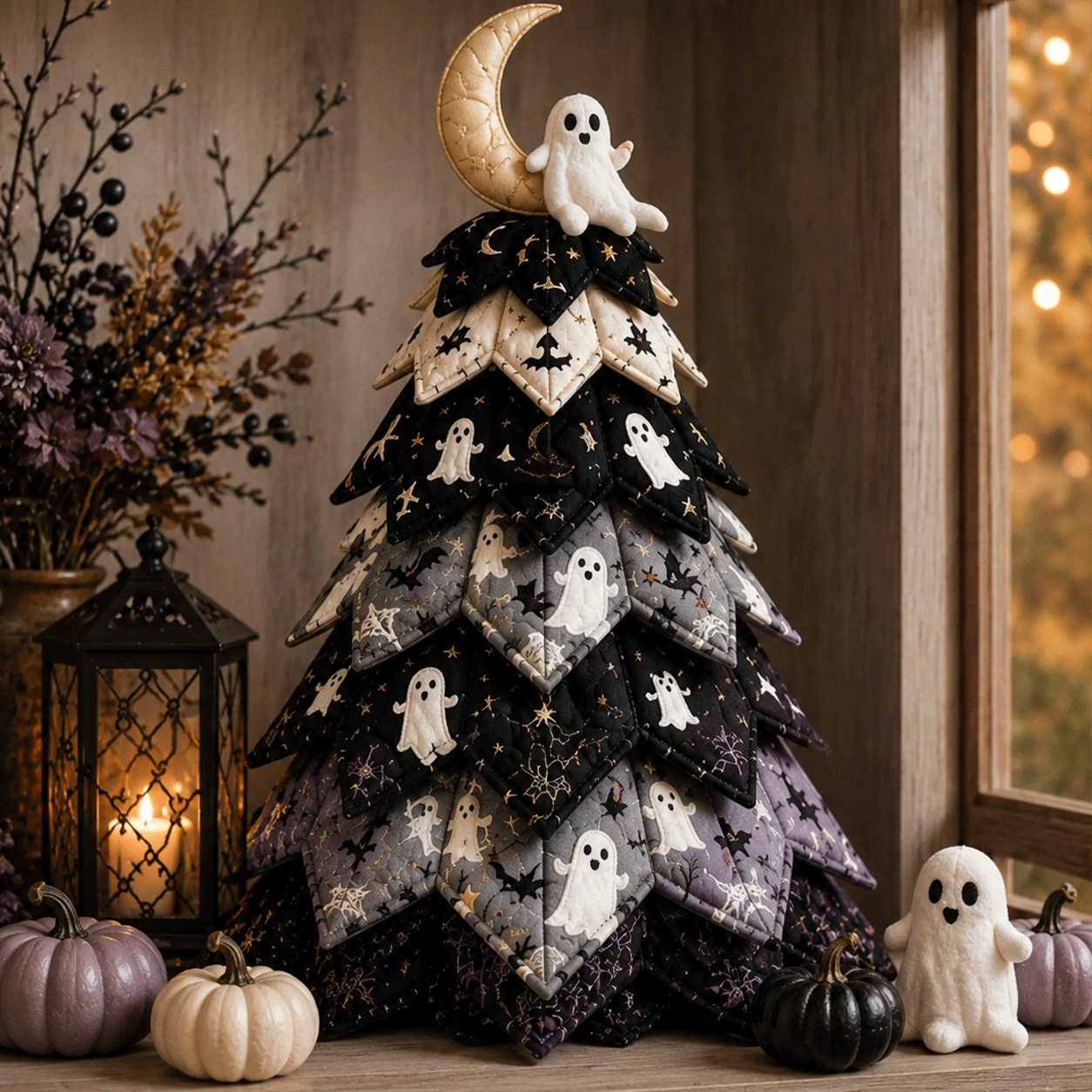 Spiderweb Gothic - DIY Halloween Theme Quilted Fabric Tree Kit