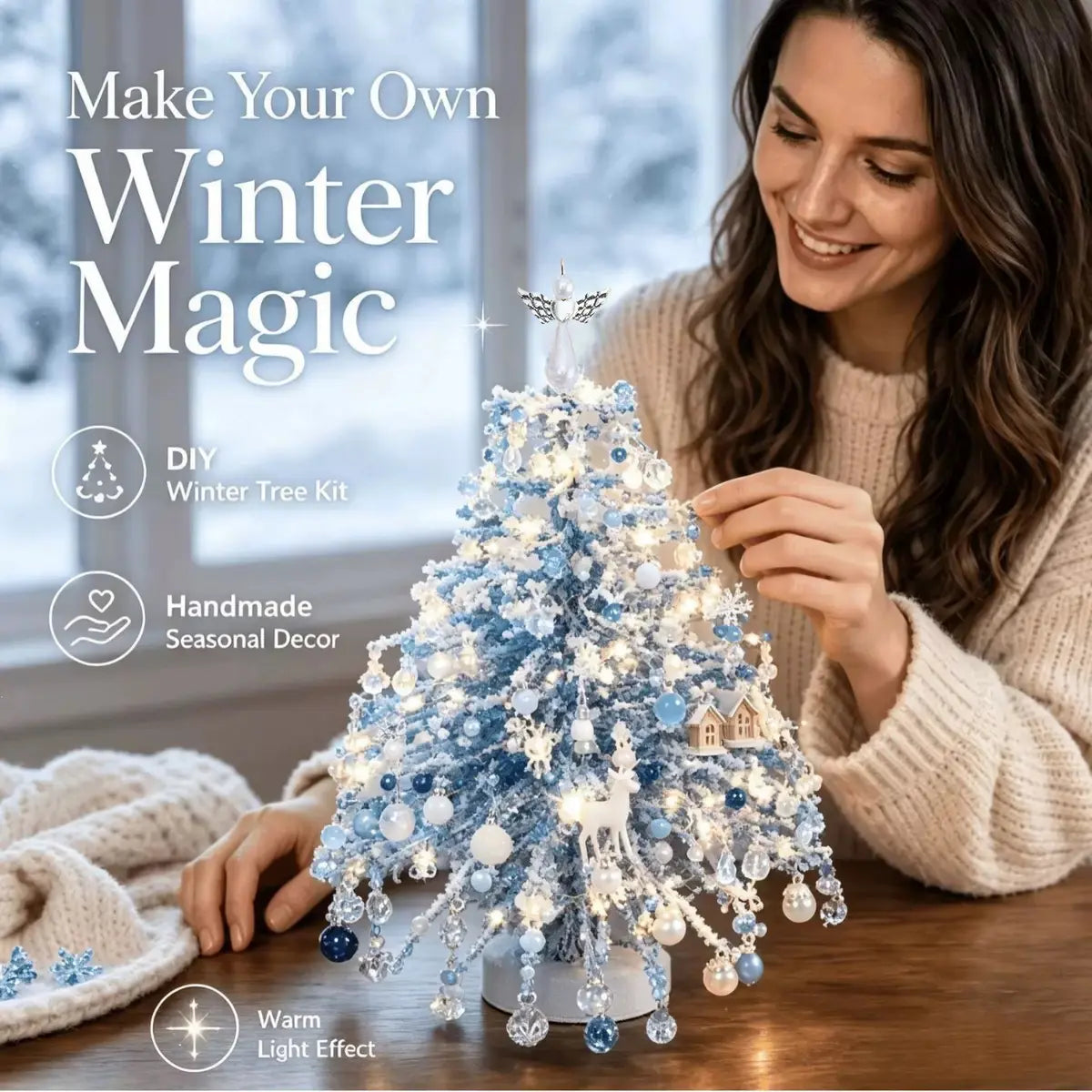 DIY Beaded Christmas Tree Kit, Glass Ornament