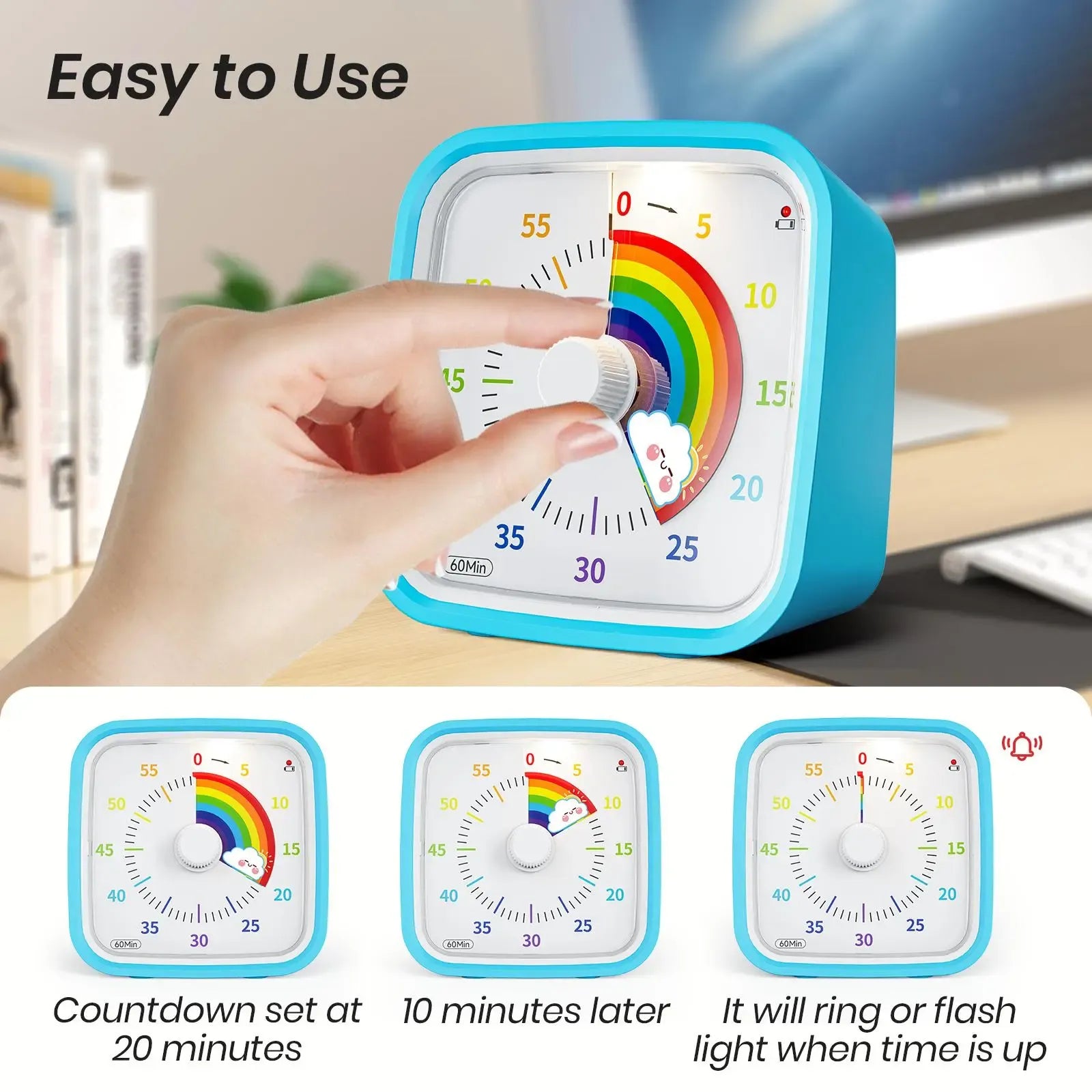 ⏰🌈Visual Timer with Protective Case