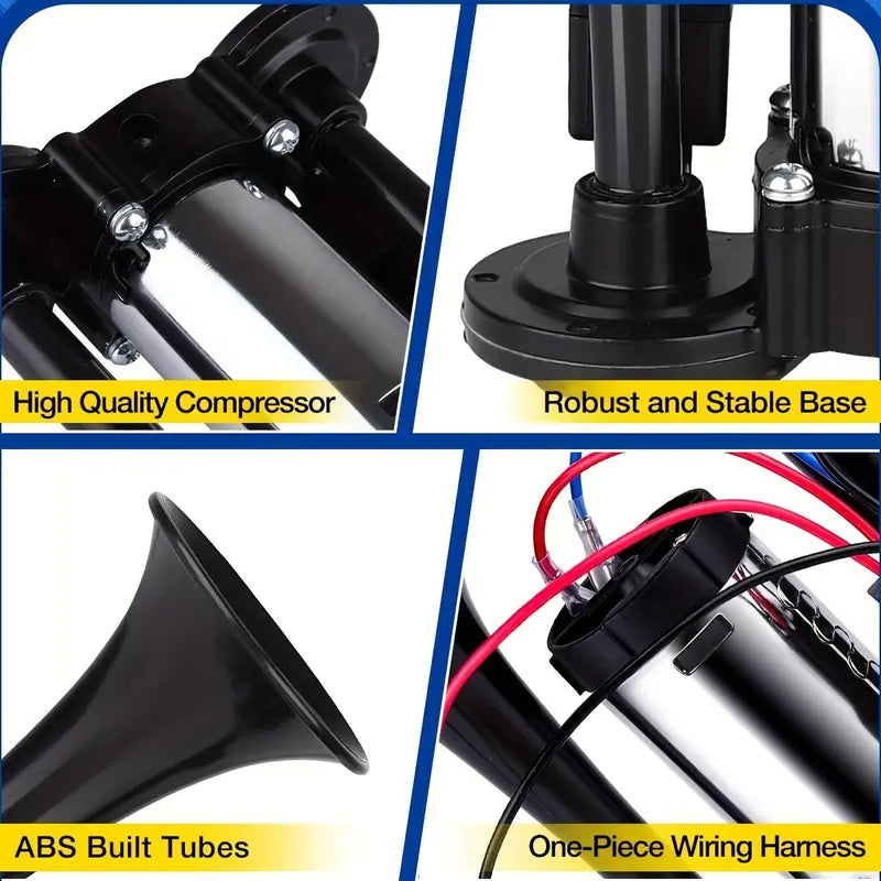 📢🔊2026 Upgraded 12V 130DB Air Horn Dual Horn, Horn Kit with Air Compressor
