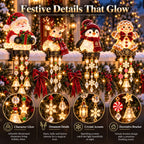 🎄 Christmas Porch Railing Lights – 4 Festive Character Designs