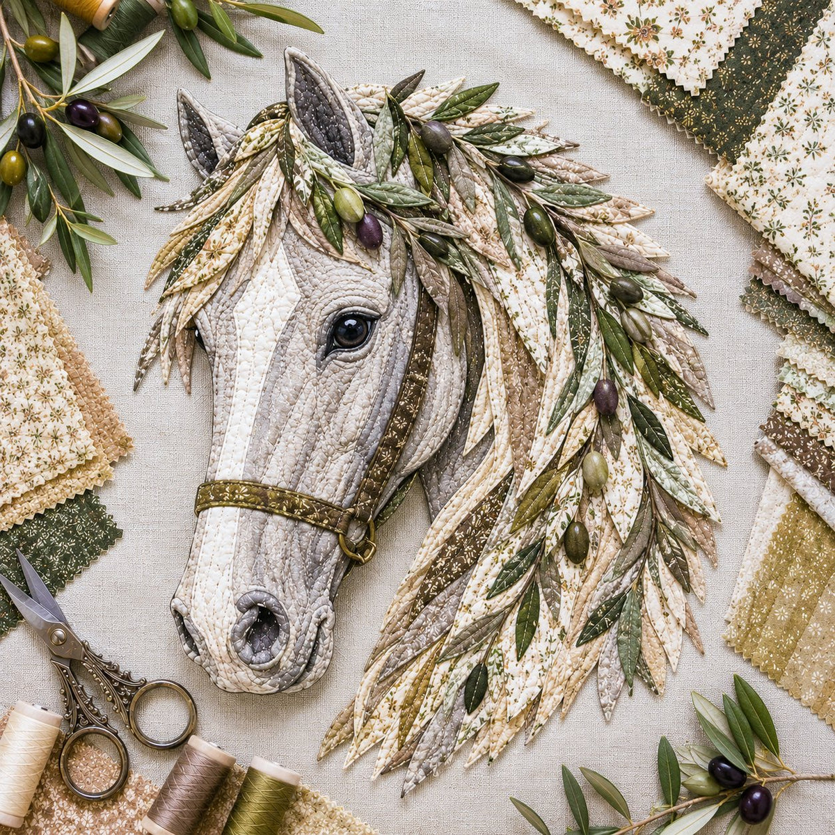 🐴 Floral Horse Patchwork Fabric DIY Decor Kit