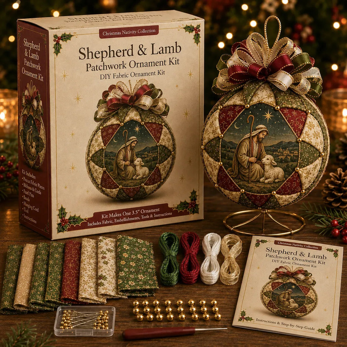 ⏳ Last Day 49% OFF – ✝️ Beginner-Friendly DIY Christmas Nativity Patchwork Ornament Kit Collection  💕