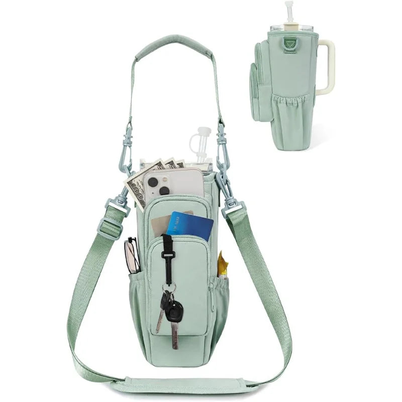 Stay Hydrated Anywhere – Insulated Crossbody Water Bottle Bag with Phone Pocket & Adjustable Strap
