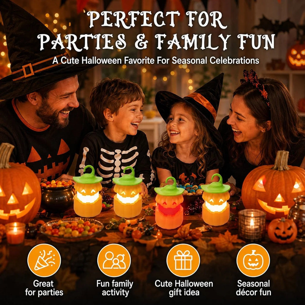 Halloween Pull-Up Light-Up Lantern CollectionGhost Pumpkin Skeleton