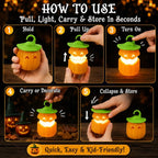 Halloween Pull-Up Light-Up Lantern CollectionGhost Pumpkin Skeleton