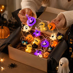 Halloween LED String Lights: Pumpkin and Skull Decorative Lights