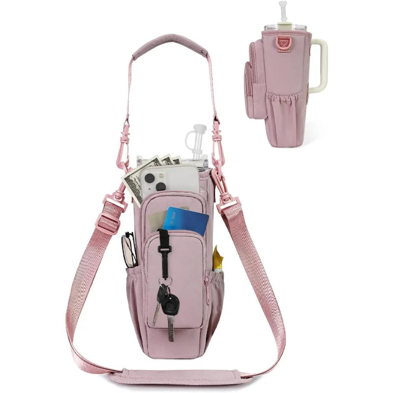 Stay Hydrated Anywhere – Insulated Crossbody Water Bottle Bag with Phone Pocket & Adjustable Strap