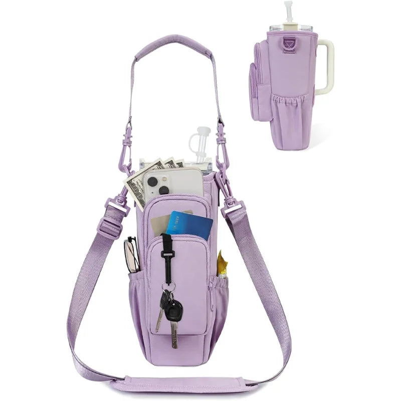Stay Hydrated Anywhere – Insulated Crossbody Water Bottle Bag with Phone Pocket & Adjustable Strap