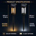 Solar Garden Path Lights with Warm &Cool White Options