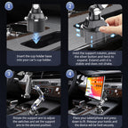 🚗 From Hire Car to Family SUV – Foldable Tablet Stand Fits Most Cup Holders. Adjustable Angle