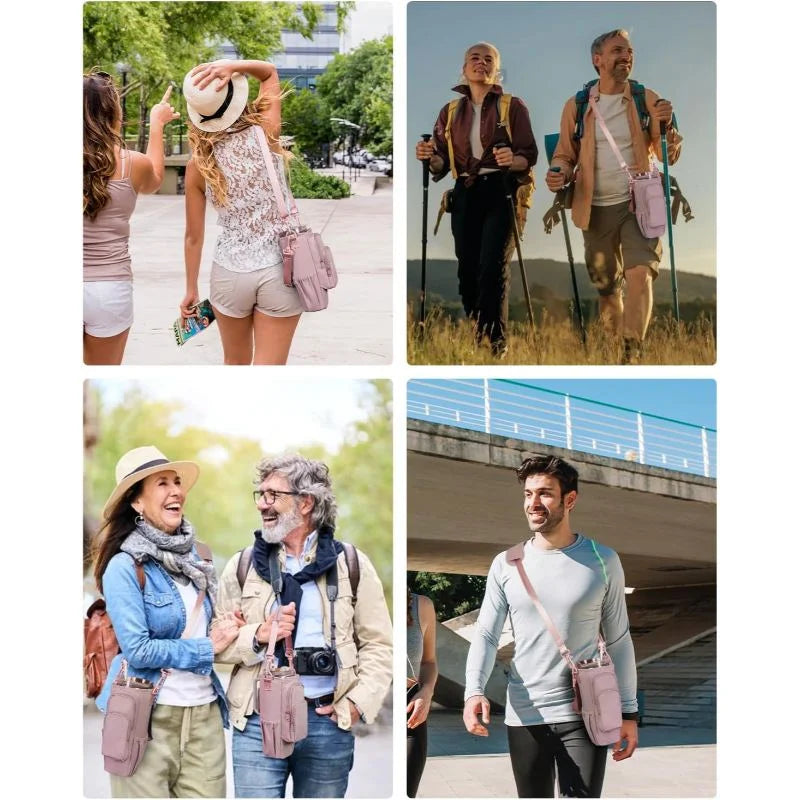 Stay Hydrated Anywhere – Insulated Crossbody Water Bottle Bag with Phone Pocket & Adjustable Strap